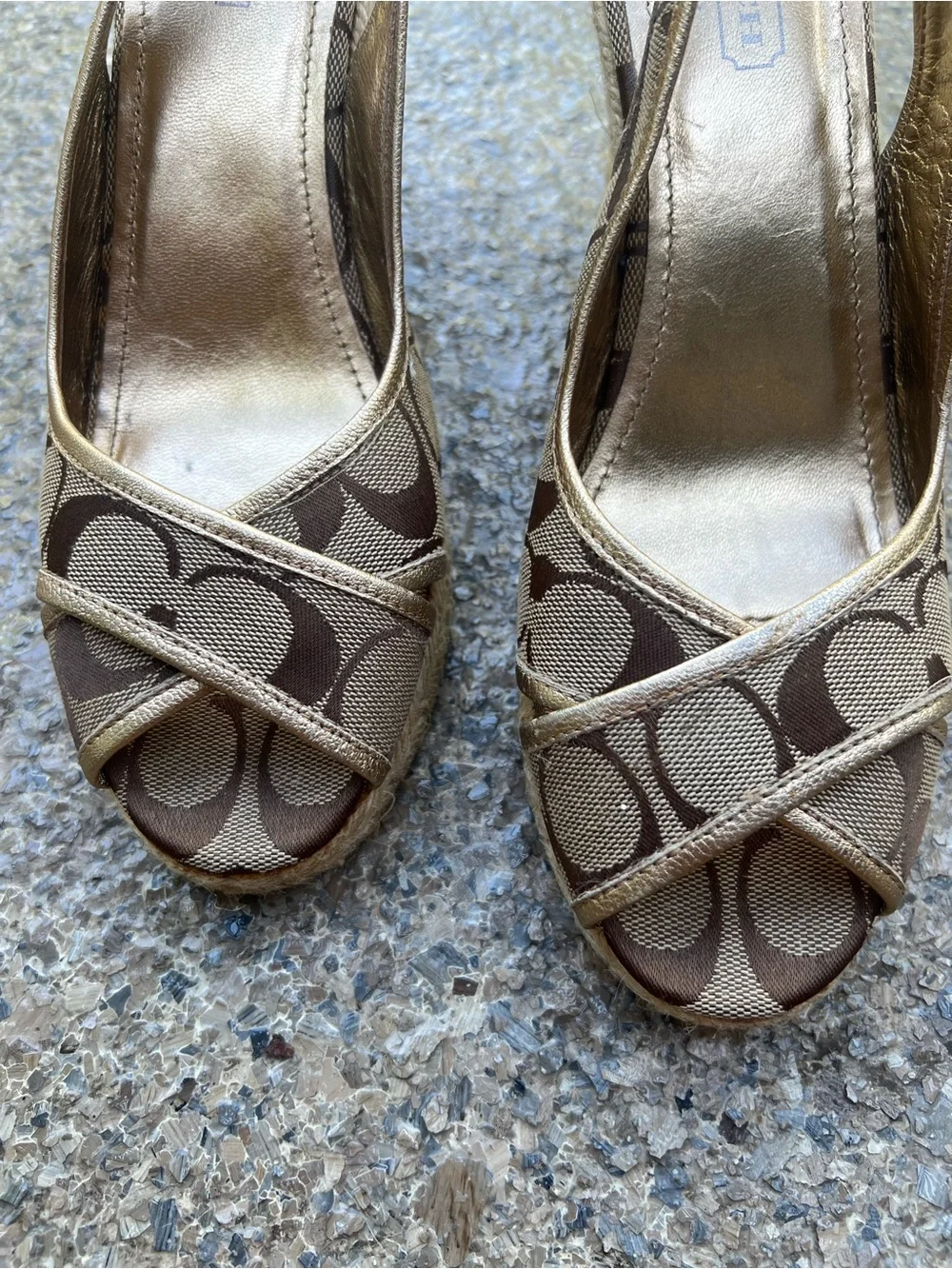 COACH Kara Signature Wedge Espadrille Sandals